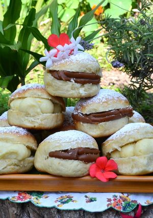 Una foto de Miguelitos de naranja con pastelera y dulce de leche, de Luna💐