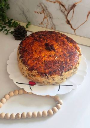 عکسی از دستور ته چین عدس