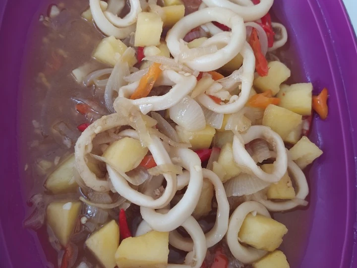 Cara Mudah Membikin Resep Cumi Kentang Saos Tiram yang Lezat Sekali Anti Ribet, Menggugah Selera