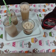 A picture of Cold chocolate coffee.