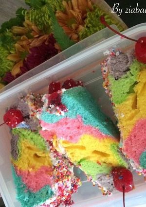 Foto resep Rainbow bolu kukus