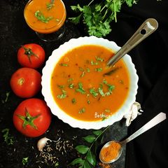 A picture of Tomato Rasam.