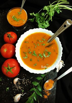 A picture of Tomato Rasam.
