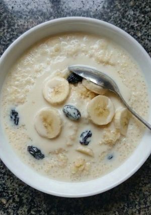 A picture of 🥛Couscous Pudding 🍌.