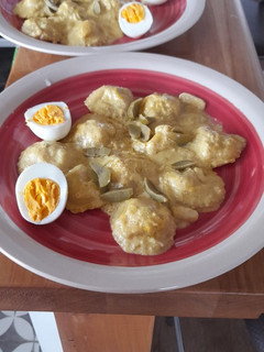 Una foto de Sorrentinos al ají de gallina