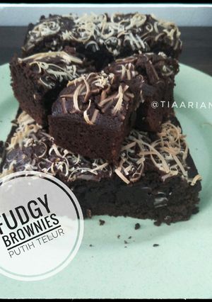 Foto resep 56. Fudgy Brownies Putih Telur