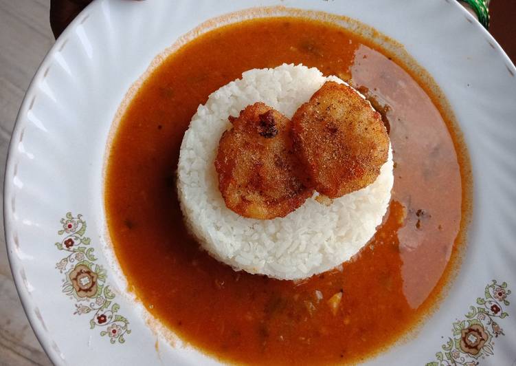 Curry Chawal with Aloo Fry