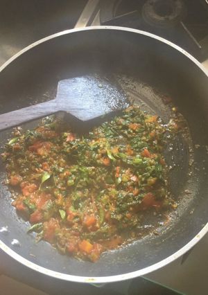 A picture of Spinach Moong Dal Tadka (No onions and No garlic) Recipe.