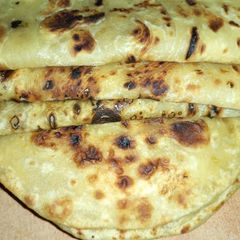 A picture of Chapati mixed with butternut.