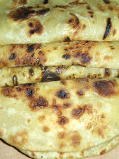 A picture of Chapati mixed with butternut.