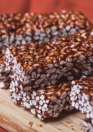 Une photo de Barres de riz soufflé chocolat