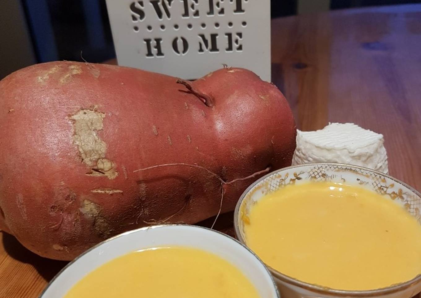 Soupe patate douce chèvre