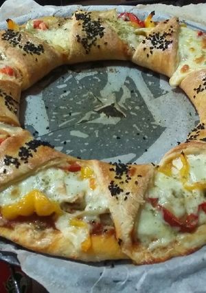 صورة لوصفة بيتزا الورده