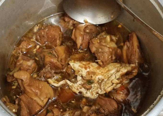 Ayam kecap jahe berkuah