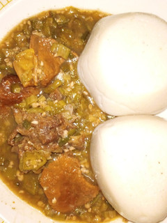 A picture of Tuwon masara (corn meal swallow).