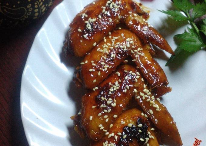 Chicken wing with honey sauce (sayap ayam saus madu)