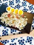 Insalata di riso con fave, speck e noci