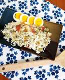 Insalata di riso con fave, speck e noci