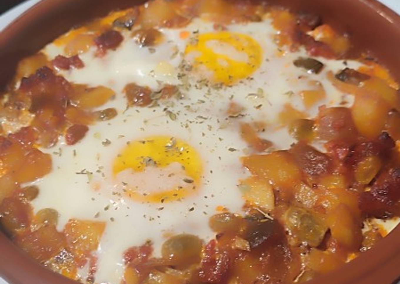 🍳Huevos a la flamenca con chorizo y habitas baby 👌