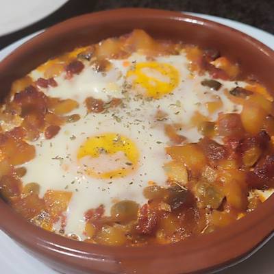 ?Huevos a la flamenca con chorizo y habitas baby ? Receta de Pastora  Ramos- Cookpad