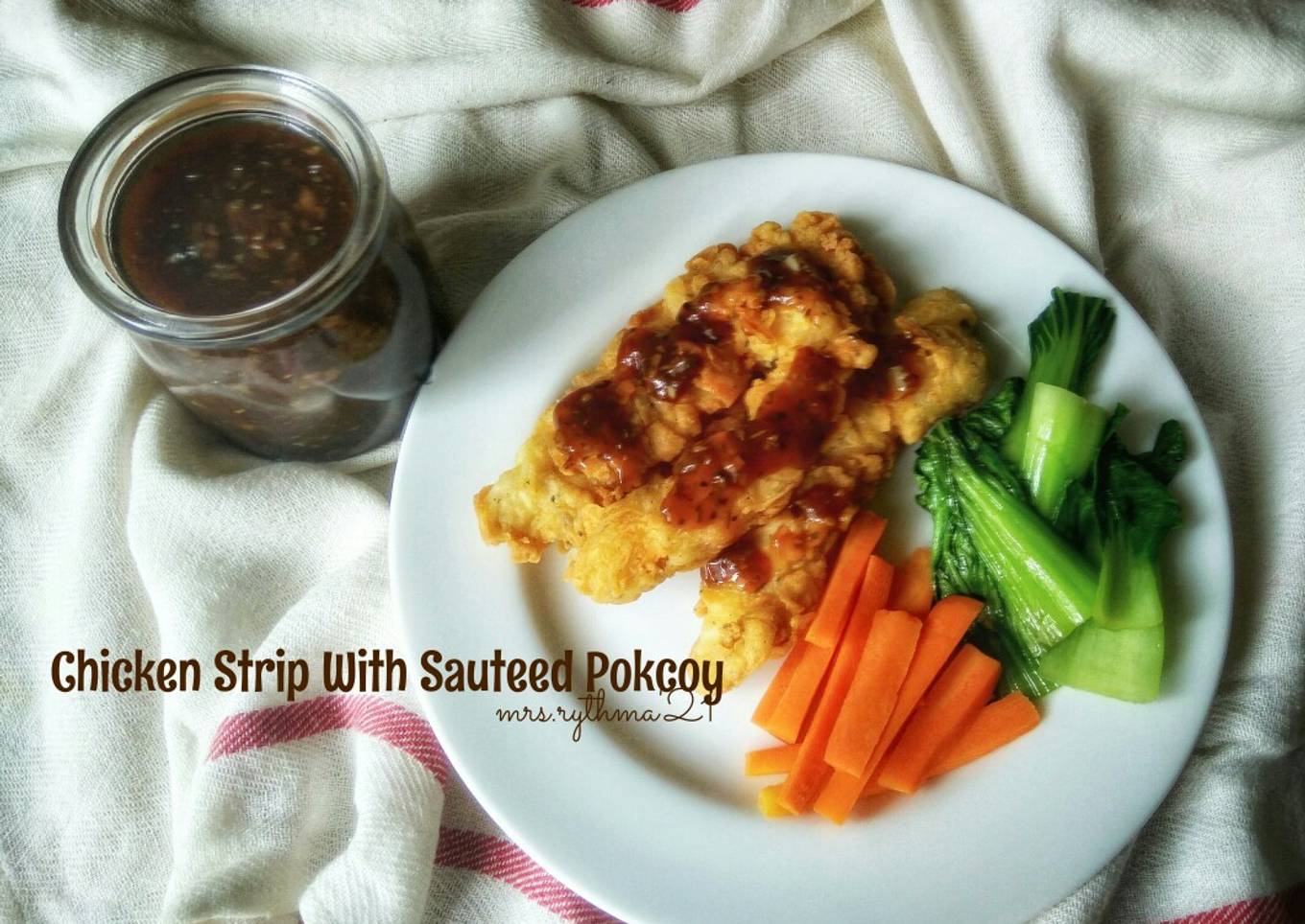 Chicken Strips Steak with Sauteed Pokcoy [+resep saus steaknya]