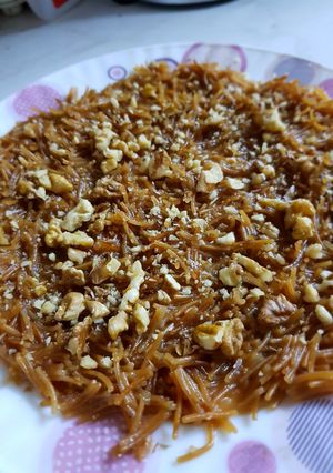 صورة لوصفة حلاوة شعيرية بالجوز