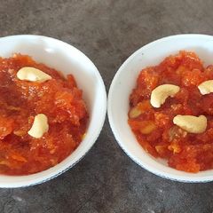 A picture of Gajar / Carrot Halwa in pressure cooker.