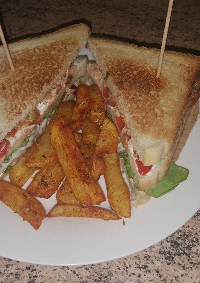 Una foto de Sándwich doble pollo