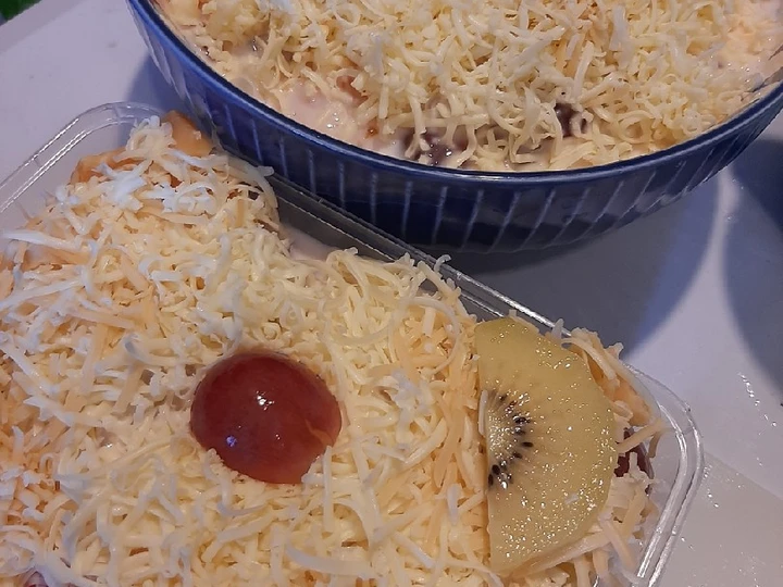 Cara Gampang Membikin Resep Salad buah vla yogurt yang  Bikin Ketagihan Anti Ribet, Uenak Banget
