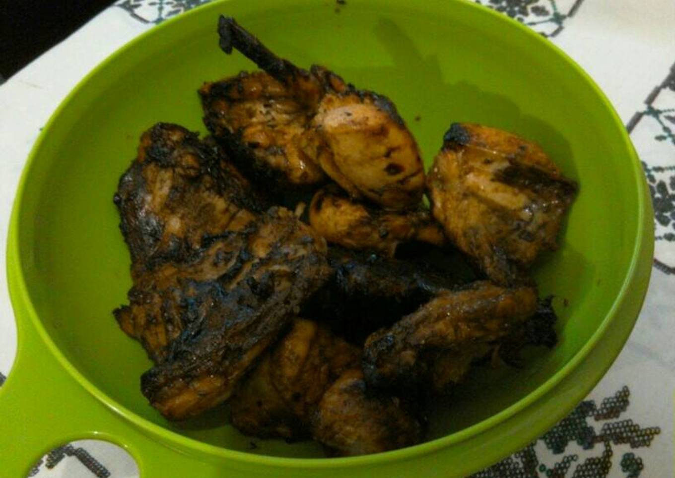 Grilled chicken on charcoal