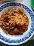 Guiso de arroz con habas y choclo