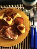 Mi peceto de cerdo con salsa gravy de ciruelas y malvec