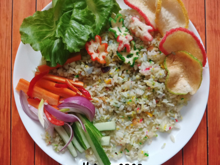 Resep Nasi Hujan Panas Pelangi 🌈 / Rainbow rice 🌾 Anti Gagal