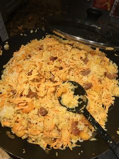 A picture of Chicken And Rice Perlow With Shrimp and Spicy Smoked Sausage.