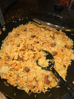 A picture of Chicken And Rice Perlow With Shrimp and Spicy Smoked Sausage.