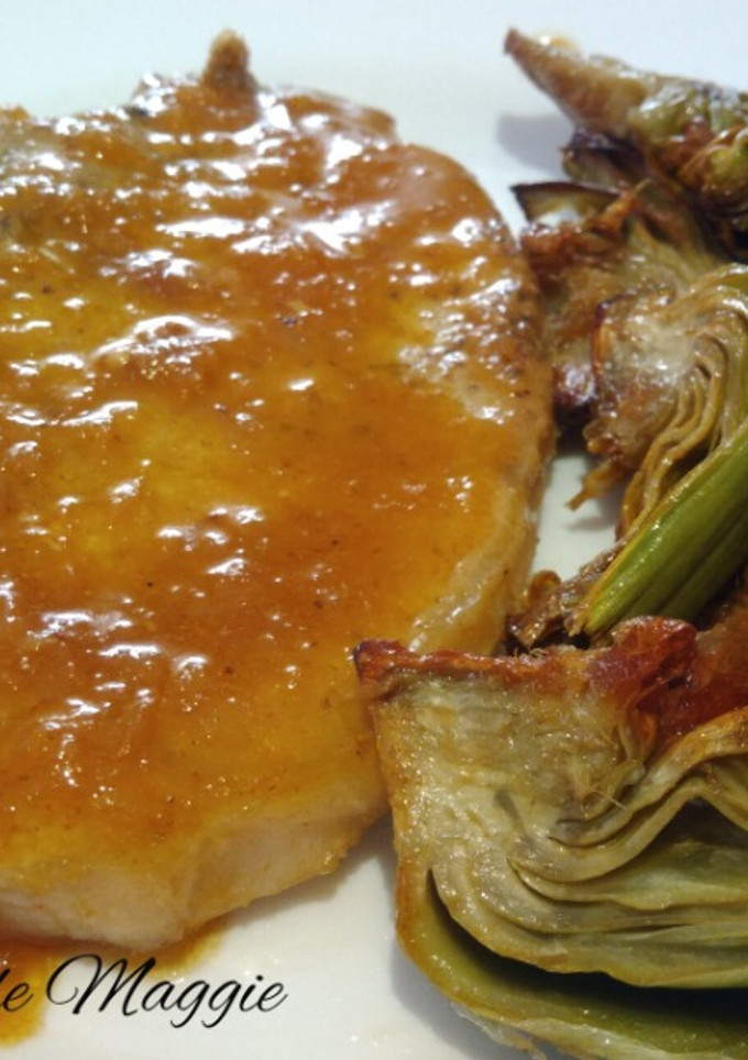Una foto de Chuletas de cerdo en salsa de vino y limón