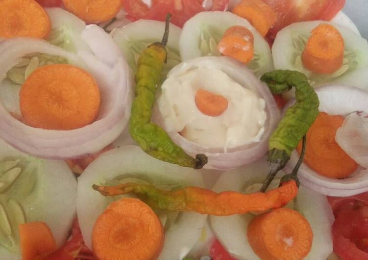 Mix veggies salad with mayonnaise