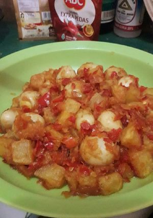 Foto resep Sambal goreng kentang + telur puyuh