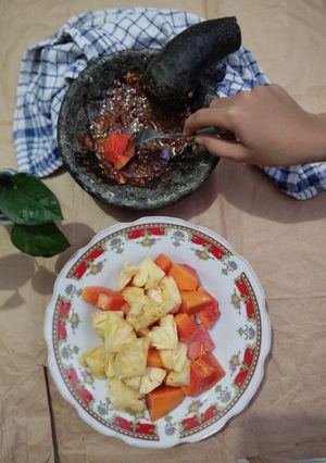Foto resep Bumbu Rujak 3 Bahan Tanpa garam Tanpa air asam