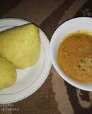 Miyan gyada da lawashi(spring onions & peanut soup.)