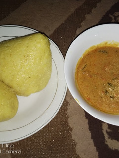 A picture of Miyan gyada da lawashi(spring onions & peanut soup.).