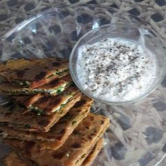 A picture of Palak paneer stuff paratha.