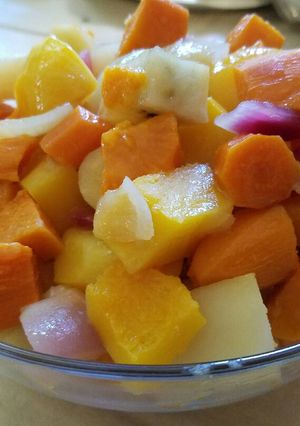 A picture of Butternut squash dish/stew.