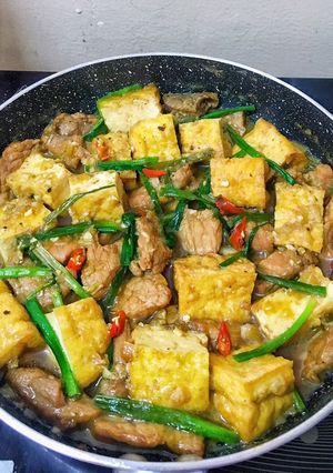 Hình của món Thịt kho đậu hủ.