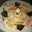 Huevos rellenos con morcilla de burgos y salsa rosa