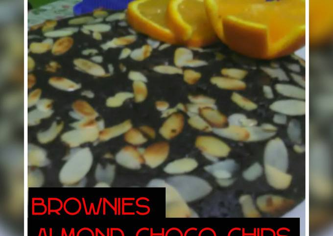 Cara Membuat Brownies panggang teflon almond n choco chips yang Menggugah Selera