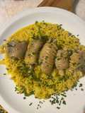 Meloso de arroz con alones de ñandú