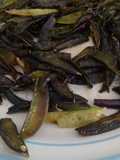 Fritura de cáscaras de chícharos
