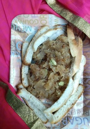 A picture of Bread ka Halwa.
