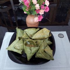 A picture of Vazhanayila Appam(jackfruit dumblings).